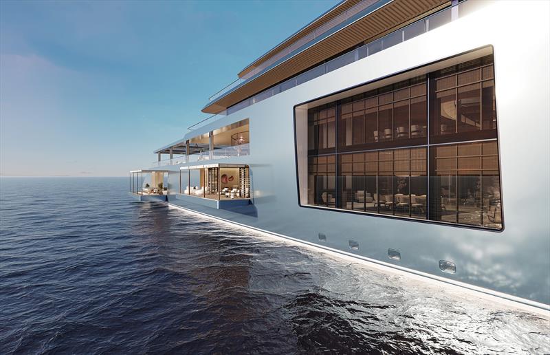 Sinot Inspire - Central lobby and open hatches - photo © Sinot Yacht