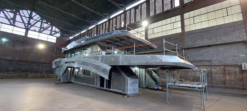 Evo 31 construction progress - photo © Antonini Navi