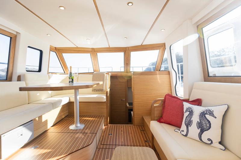 The inviting saloon of the Hardy 45 EU - photo © MDL Marinas