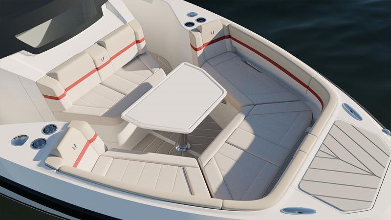 Wellcraft 28 - bow sofa - photo © Wellcraft