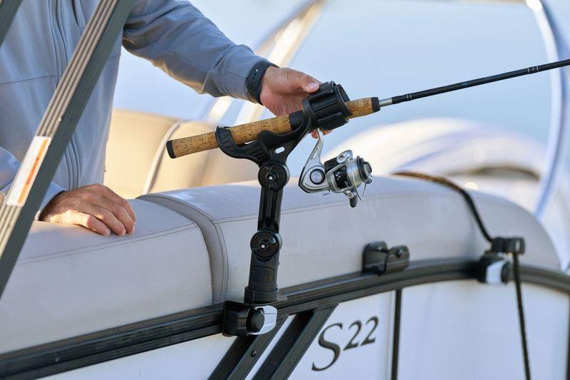 Fishing made effortless with the integrated Click & Cruise Rod Holders - photo © Bennington Marine