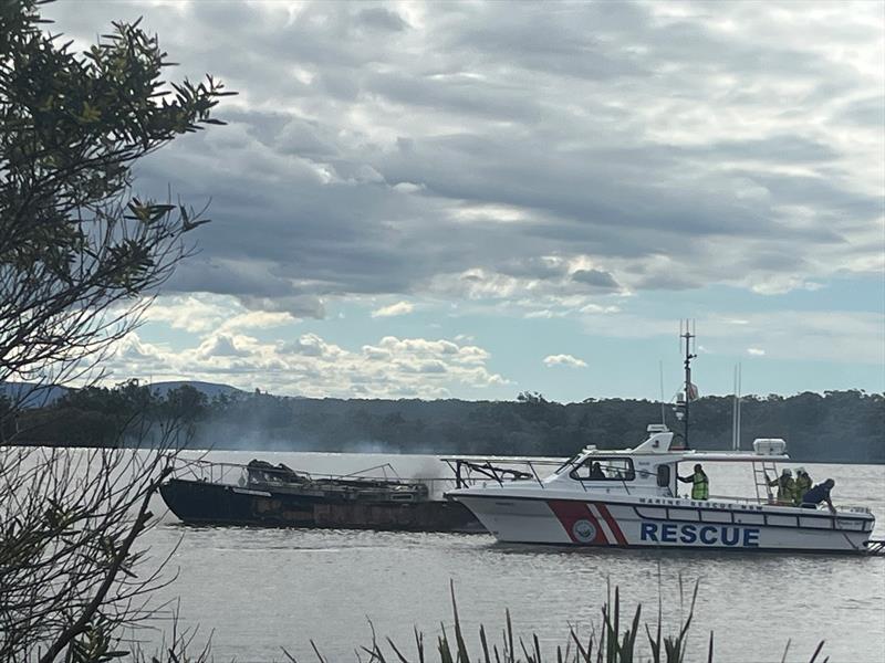 Shoalhaven 30 responds to a vessel fire in August - photo © Marine Rescue NSW