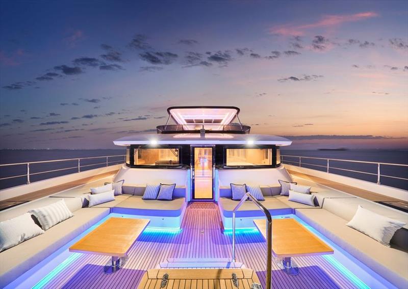 Heysea Vista 75 - Foredeck Night view - photo © Heysea Yachts