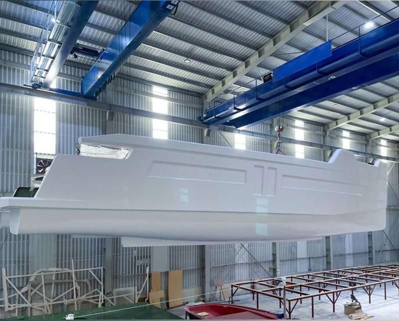 Sunpower power cat in build - photo © Sunpower Yachts International