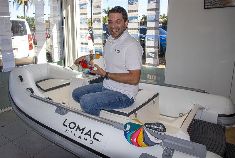 Alessandro Vicinanza displays all the options for colour on deck and below, and the pontoon displays all the colours available on the tubes of your Lomac photo copyright John Curnow taken at  and featuring the RIB class