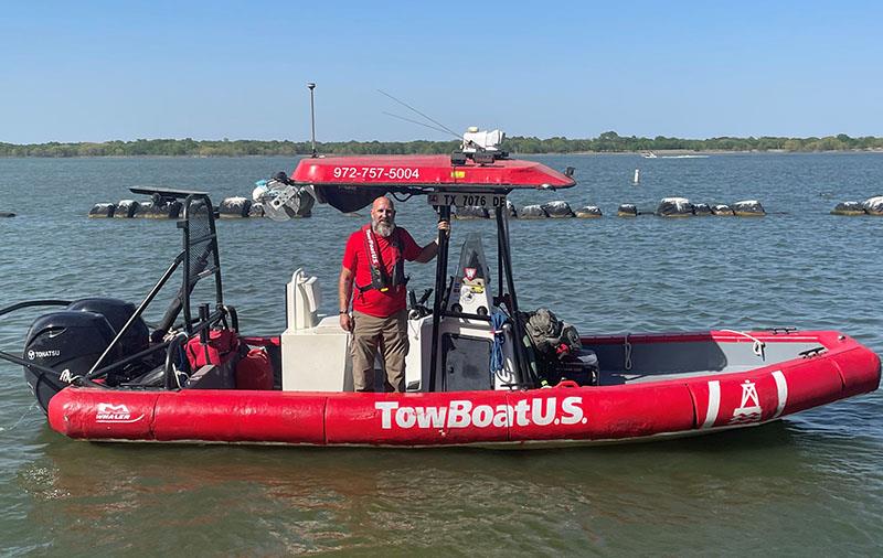 Capt. Jeremy Carter aboard TowBoatUS Lake Grapevine's response vessel photo copyright Boat Owners Association of The United States taken at  and featuring the RIB class