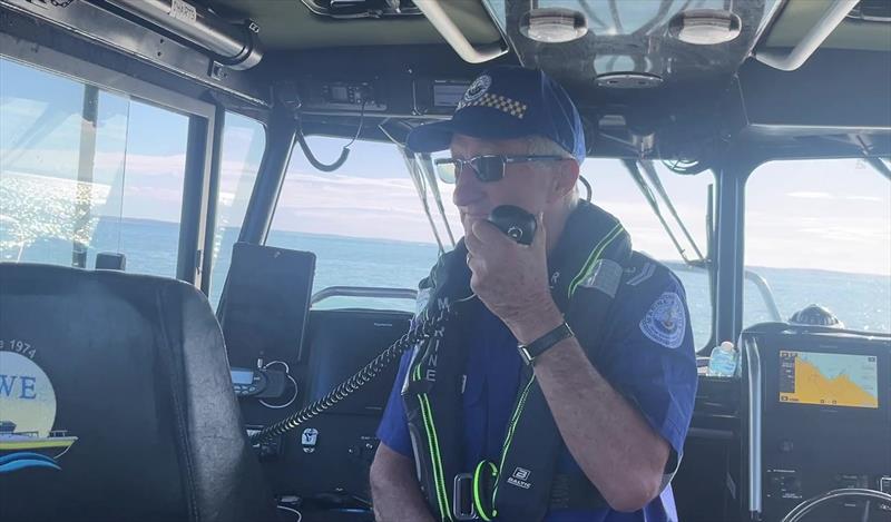 Marine Rescue NSW Oct 24 stats crew member provides update on distressed vessel at Jervis Bay - photo © Marine Rescue NSW