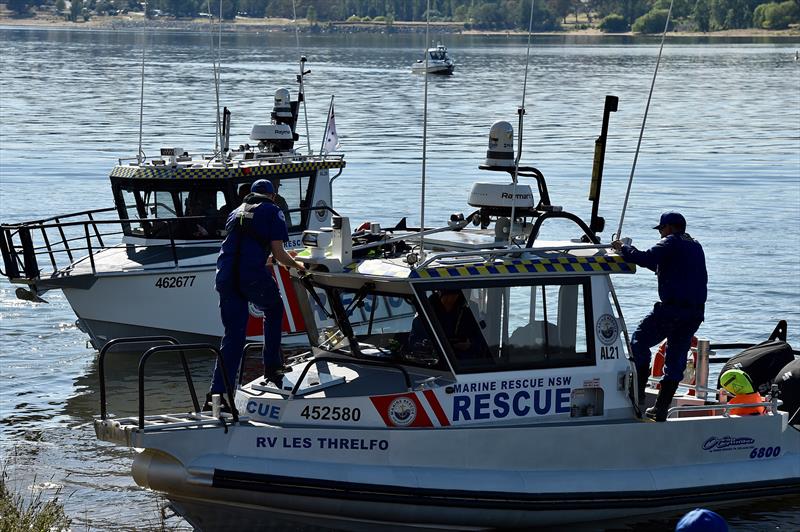Marine Rescue Alpine Lakes vessels AL 20 and AL 21 took part in the Lake Jindabyne exericse - photo © Marine Rescue NSW