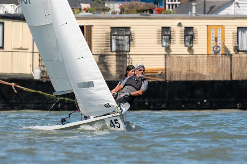 One of the main driving forces behind the Dinghies Burnham Week, Marcus Collingbourne, crewing for Jo Tribe on Day 3 of Burnham Week 2025 - photo © Petru Balau Sports Photography / sports.hub47.com