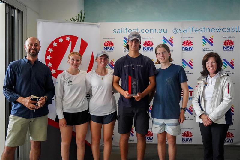 The Mornington Yacht Club being presented with their trophies - Sailing Champions League – Asia Pacific Final photo copyright Alex Dare taken at Newcastle Cruising Yacht Club and featuring the RS21 class