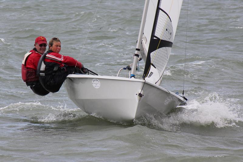 Graham Deegan & Judith French working hard during SailSpy Cowes Dinghy Week photo copyright Mike Casson taken at Gurnard Sailing Club and featuring the RS400 class