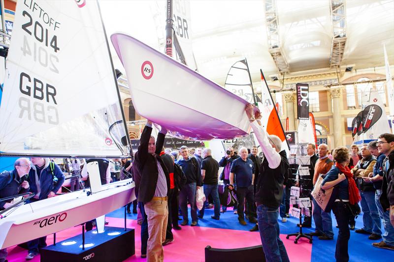 Mark Jardine and Martin Wadhams lift the RS Aero photo copyright Tom Gruitt / www.tom-gruitt.co.uk taken at RYA Dinghy Show and featuring the  class