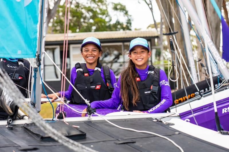 SailGP Inspire Learning program for children aged 9-13, hosted by Point Wolstoncroft Sport & Recreation Centre, NSW, Australia photo copyright Beau Outteridge for SailGP taken at  and featuring the RS Cat14 class