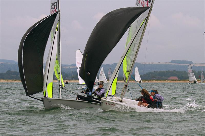 RS Fevas, one of the biggest fleets at Chichester Harbour Race Week 2017 photo copyright Kevin Richardson taken at Hayling Island Sailing Club and featuring the RS Feva class