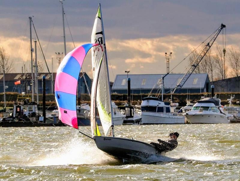 RS Feva Burnham Squiddie training photo copyright David Blaker taken at Royal Corinthian Yacht Club, Burnham and featuring the RS Feva class