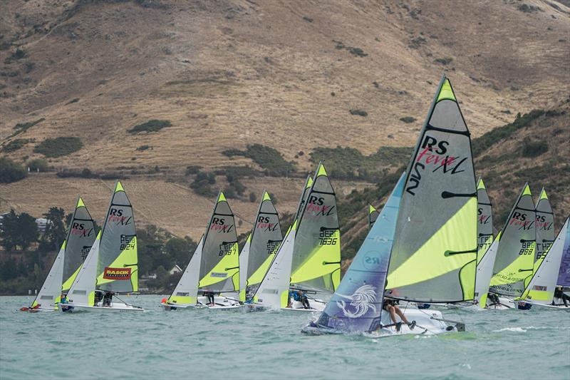 RS Fevas racing in the SailGP Inspire program - Lyttelton - March 23, 2024 photo copyright Justin Mitchell taken at Naval Point Club Lyttelton and featuring the RS Feva class