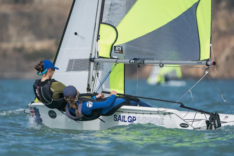 RS Fevas racing in the SailGP Inspire program - Lyttelton - March 23, 2024 photo copyright Justin Mitchell taken at Naval Point Club Lyttelton and featuring the RS Feva class