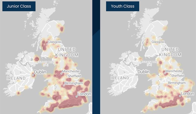 RYA Pathway Review - Juniior and Youth Class heatmap - photo © RYA