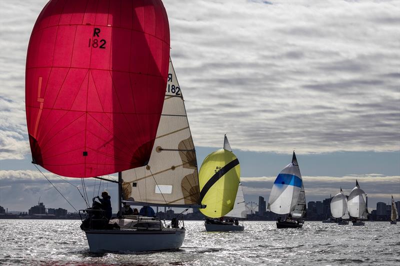 Downwind on a beautiful winter day in Melbourne - Australian Women's Keelboat Regatta - photo © Andrea Francolini / AWKR