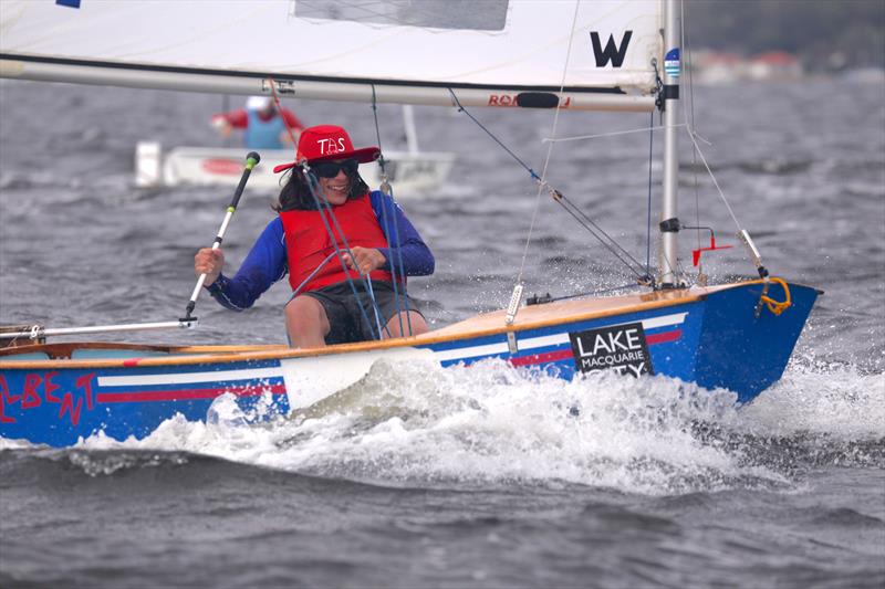 Wellington Adams, sailing Wellbent from Kingston Beach Sailing Club, Tasmania, is proof that Sabot Sailing is serious fun! - photo © Sam Gong