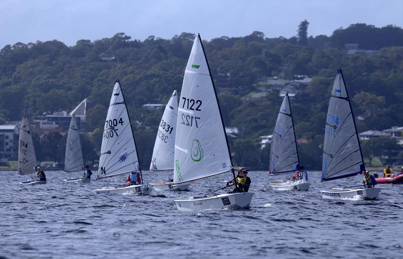 Close Sabot 1-Up racing, National Champion Keisha Day in 7122, Holy Guacamole, during ther 58th Sabot National Championship photo copyright Sam Gong taken at Teralba Amateur Sailing Club and featuring the Sabot class