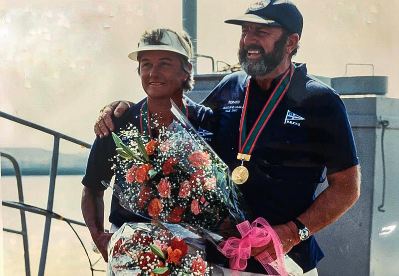 John and Heather Lidgard celebrate another win photo copyright RNZYS taken at Royal New Zealand Yacht Squadron and featuring the  class