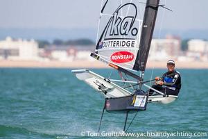 2014 International Moth World Championship day 6 - Nathan Outteridge photo copyright Tom Gruitt / yachtsandyachting.com taken at  and featuring the  class