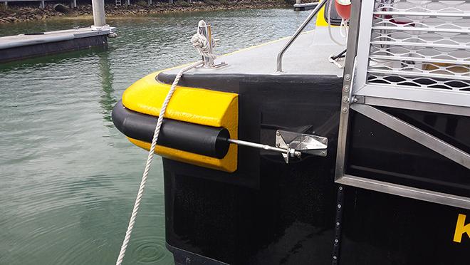 The back of Hart Marine's newest Pilot Boat, with the new Polyethylene buffer  © Sarsha Barnard-Brown
