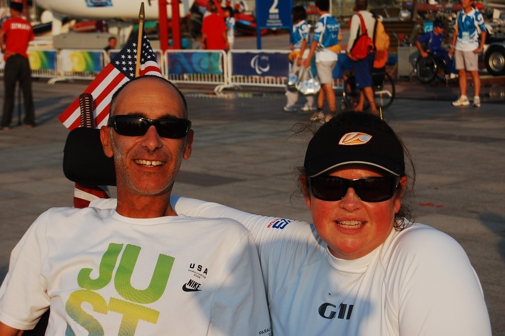 Nick Scandone and Maureen Mckinnon-Tucker winners of the Gold Medal for the USA in the SKUD 19 class at the 2008 Paralympics photo copyright Dan Tucker http://sailchallengeinspire.org/ taken at  and featuring the  class