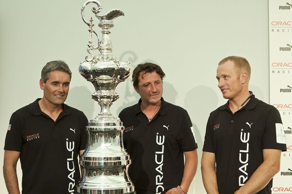 04/08/2011 - Cascais (POR) - ORACLE Racing - Russell Coutts - Antonio Bertone (PUMA) - James Spithill -  Americas’s Cup World Series  © Guilain Grenier Oracle Team USA http://www.oracleteamusamedia.com/