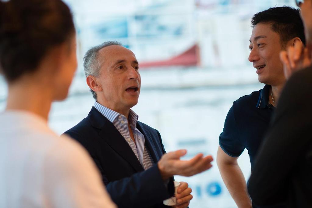 Ferretti Group Open Days 2016, Hong Kong. Alberto Galassi, CEO Ferretti Group, and Open Days guests. photo copyright Ferretti Group www.ferrettigroup.com taken at  and featuring the  class