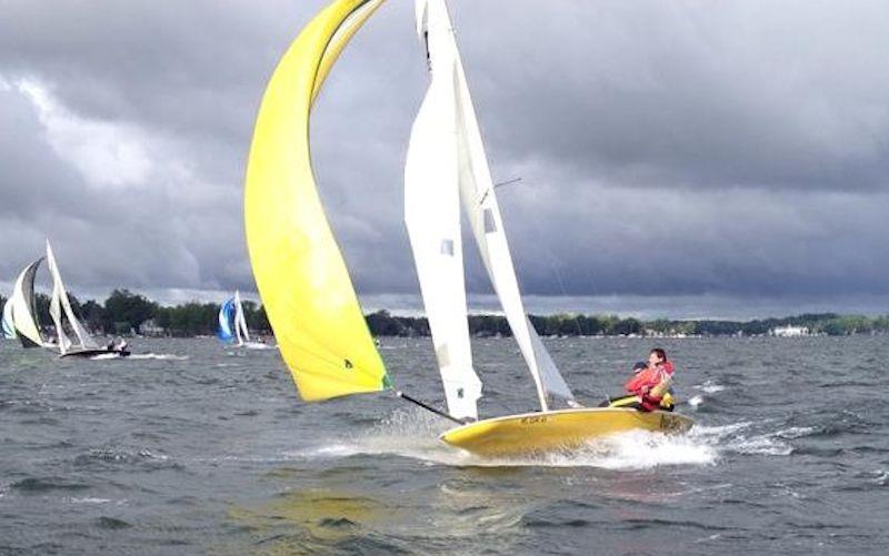 The all-American I Class Scow shows all the modern touches: tunnel hull, asymmetric spinnaker and a high tech hull - photo © Windward Boat Works