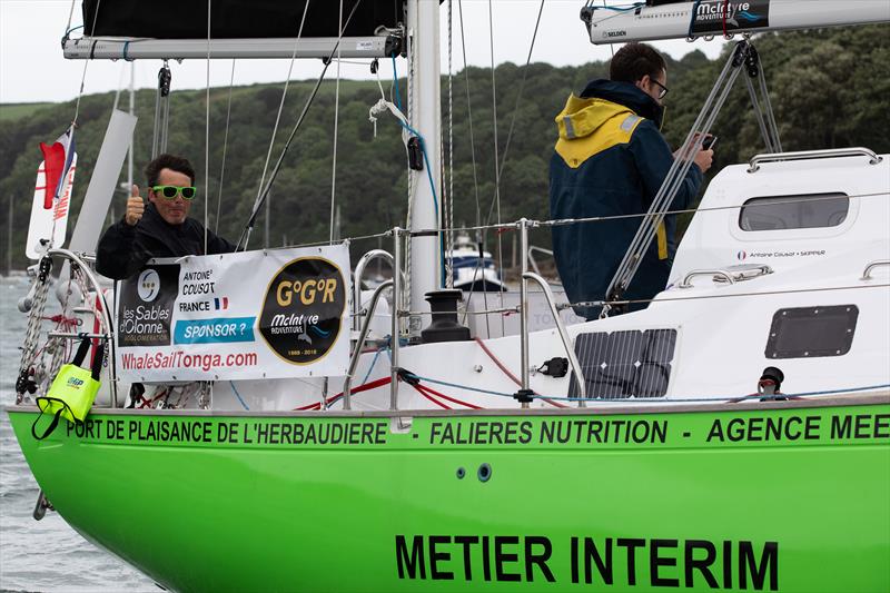 Antoine Cousot at the helm of his Biscay 36 Metier Interim - photo © Dave Hart