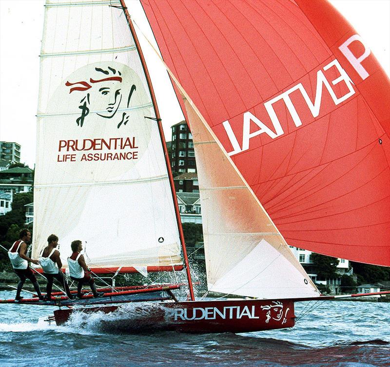 1989 Giltinan World Champion Prudential on Sydney Harbour photo copyright Bob Ross taken at Australian 18 Footers League and featuring the 18ft Skiff class