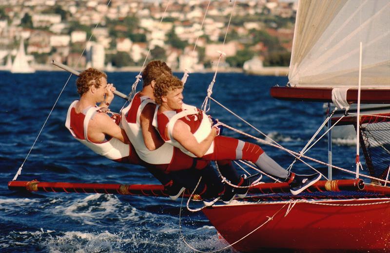 Walsh and the Prudential 1989 champion crew photo copyright Frank Quealey taken at Australian 18 Footers League and featuring the 18ft Skiff class