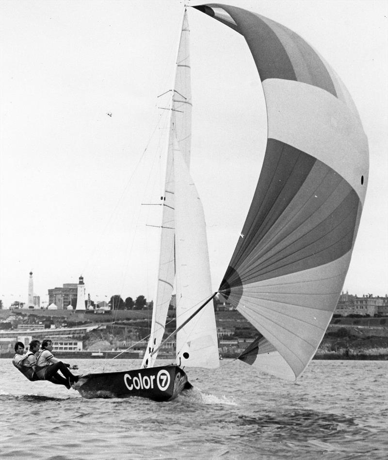 18ft Skiff Golden Era: Color 7 at the Open Worlds, Plymouth 1978 photo copyright Archive taken at Australian 18 Footers League and featuring the 18ft Skiff class