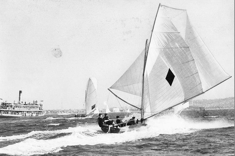 Aberdare was the major breakthrough boat which led to the establishment of the League photo copyright Archive taken at Australian 18 Footers League and featuring the 18ft Skiff class