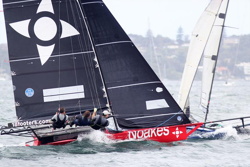 18ft Skiff NSW Championship Race 2: Noakesailing regains the lead near Clark Island photo copyright Frank Quealey taken at Australian 18 Footers League and featuring the 18ft Skiff class