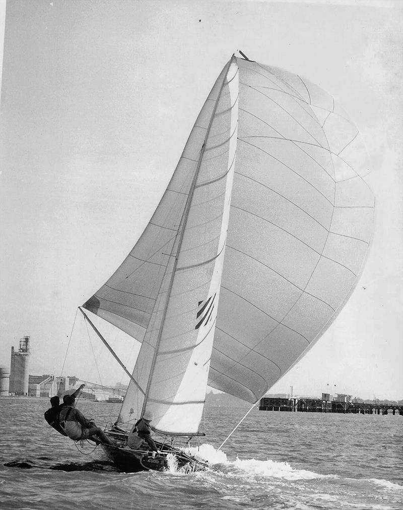 Willie B shows her style on the Brisbane River photo copyright Archive taken at Australian 18 Footers League and featuring the 18ft Skiff class