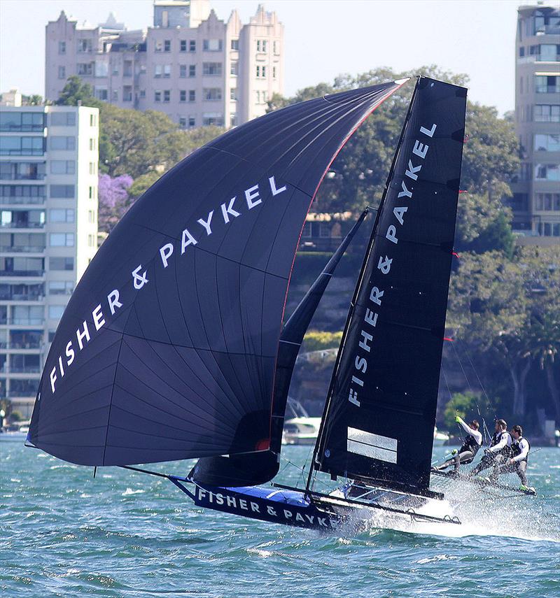 Fisher and Paykel holds fourth place going into the final three races - 2021-22 NSW 18ft Skiff Championship photo copyright Frank Quealey taken at Australian 18 Footers League and featuring the 18ft Skiff class
