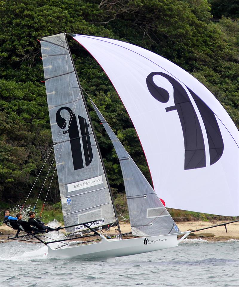 Five times winner Michael Coxon in 2017 - Australian 18 Footers Championship photo copyright Frank Quealey taken at Australian 18 Footers League and featuring the 18ft Skiff class