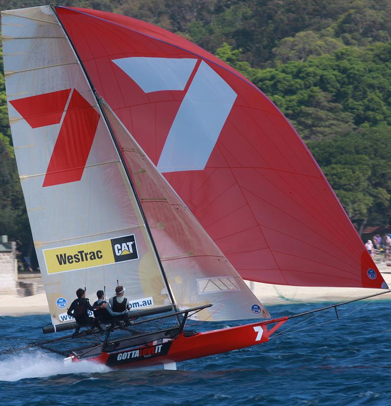 Six times winner Seve Jarvin, Gotta Love It 7 in 2010 - Australian 18 Footers Championship photo copyright Frank Quealey taken at Australian 18 Footers League and featuring the 18ft Skiff class