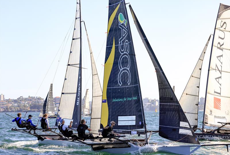 18ft Skiff 2024 JJ Giltinan Championship Races 3 & 4: Weather mark photo copyright SailMedia taken at Australian 18 Footers League and featuring the 18ft Skiff class