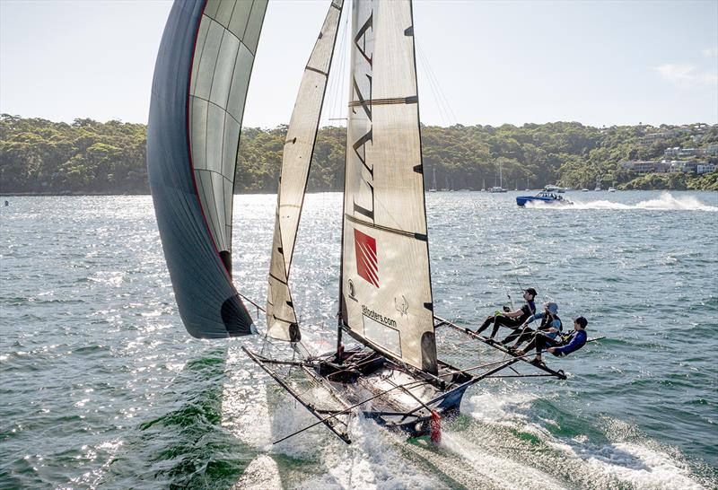 18ft Skiff 2024 JJ Giltinan Championship Races 3 & 4: Lazarus continues to show good form in the championship photo copyright SailMedia taken at Australian 18 Footers League and featuring the 18ft Skiff class