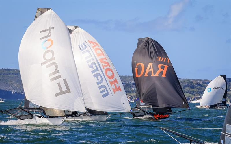 Approaching the wing mark during the final race of the 18ft Skiff Winnings 2024 JJ Giltinan Championship - photo © SailMedia