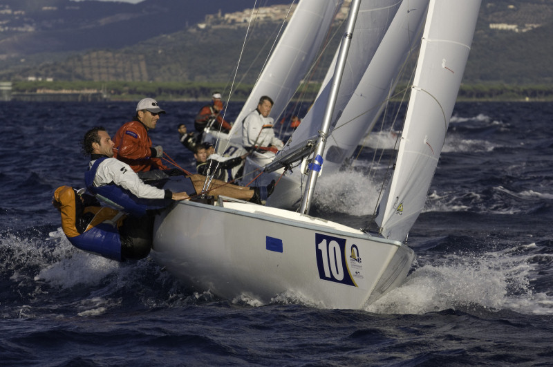 The Slovenian team of Antoncic, Strah & Hmeljak win the Soling worlds at Scarlino, Italy - photo © James Robinson Taylor / www.jrtphoto.com