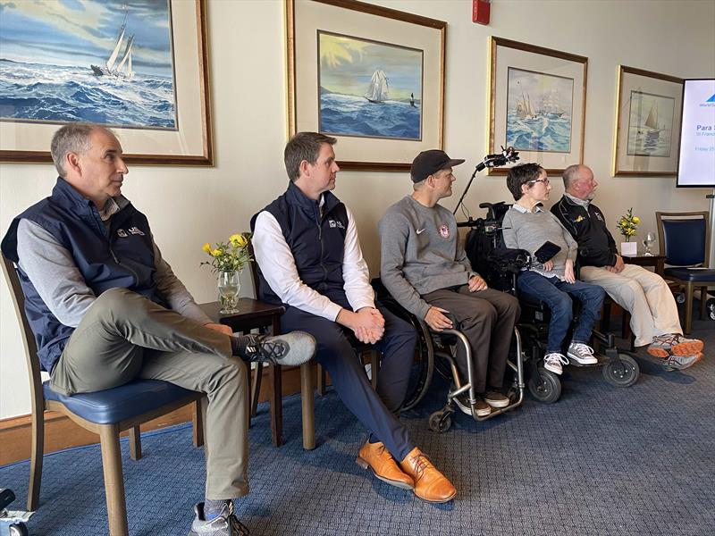 Alan Ostfield, Andrew Clouston, Ryan Porteous, Cristina Rubke, and Jim Thweatt at World Sailing's Paralympic Reinstatement LA28 Media Event at St. Francis Yacht Club - photo © David Schmidt