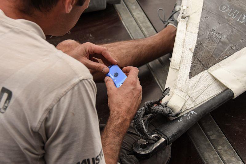 Spinlock Sail-Sense device attached to VOR sails in Lisbon photo copyright James Tomlinson / Volvo Ocean Race taken at  and featuring the  class