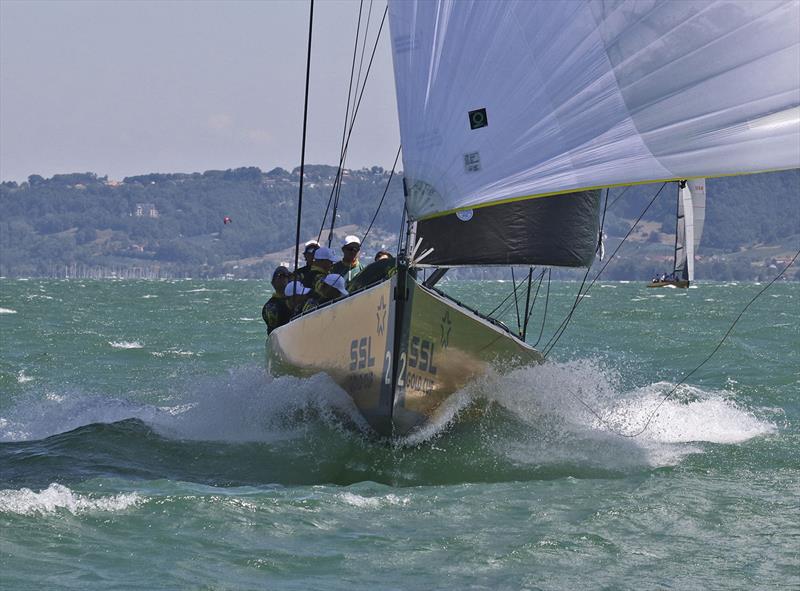 Marching along SSL Gold Cup Team AUS photo copyright John Curnow taken at Cercle de la Voile de Grandson and featuring the SSL47 class