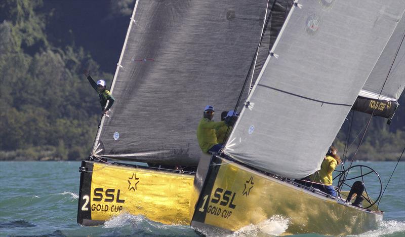 SSL Gold Cup Pre-start with Team Brazil and Team Australia photo copyright Flávio Perez taken at Cercle de la Voile de Grandson and featuring the SSL47 class